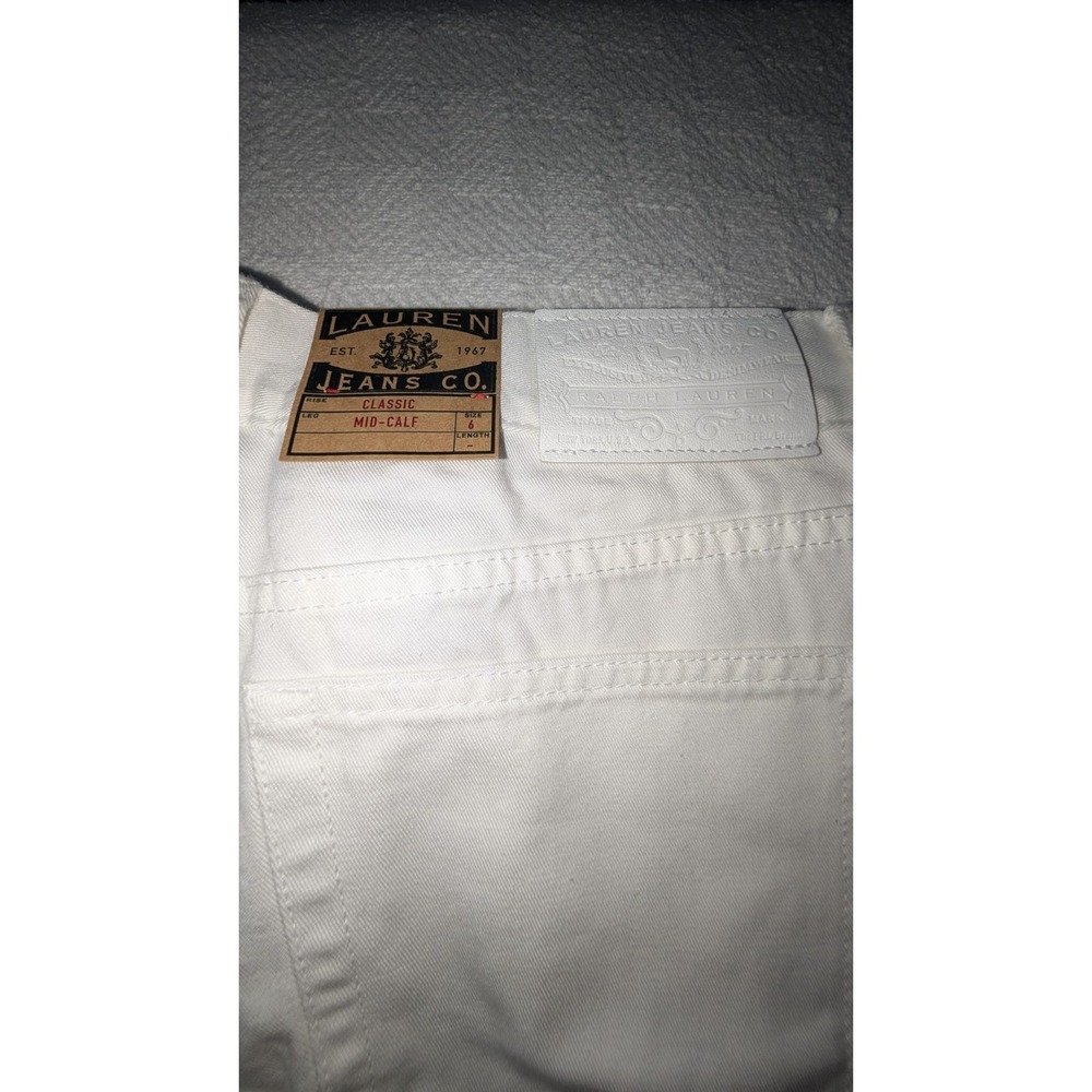 NWT Lauren Ralph Lauren Jeans Co. White Mid-Calf Cropped Jeans Size 6 Classic - Picture 6 of 7